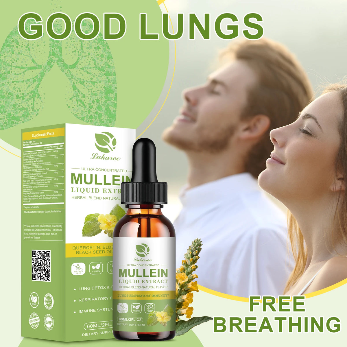 Beworths Mullein Elderberry Drops For Lung Support And Cleansing