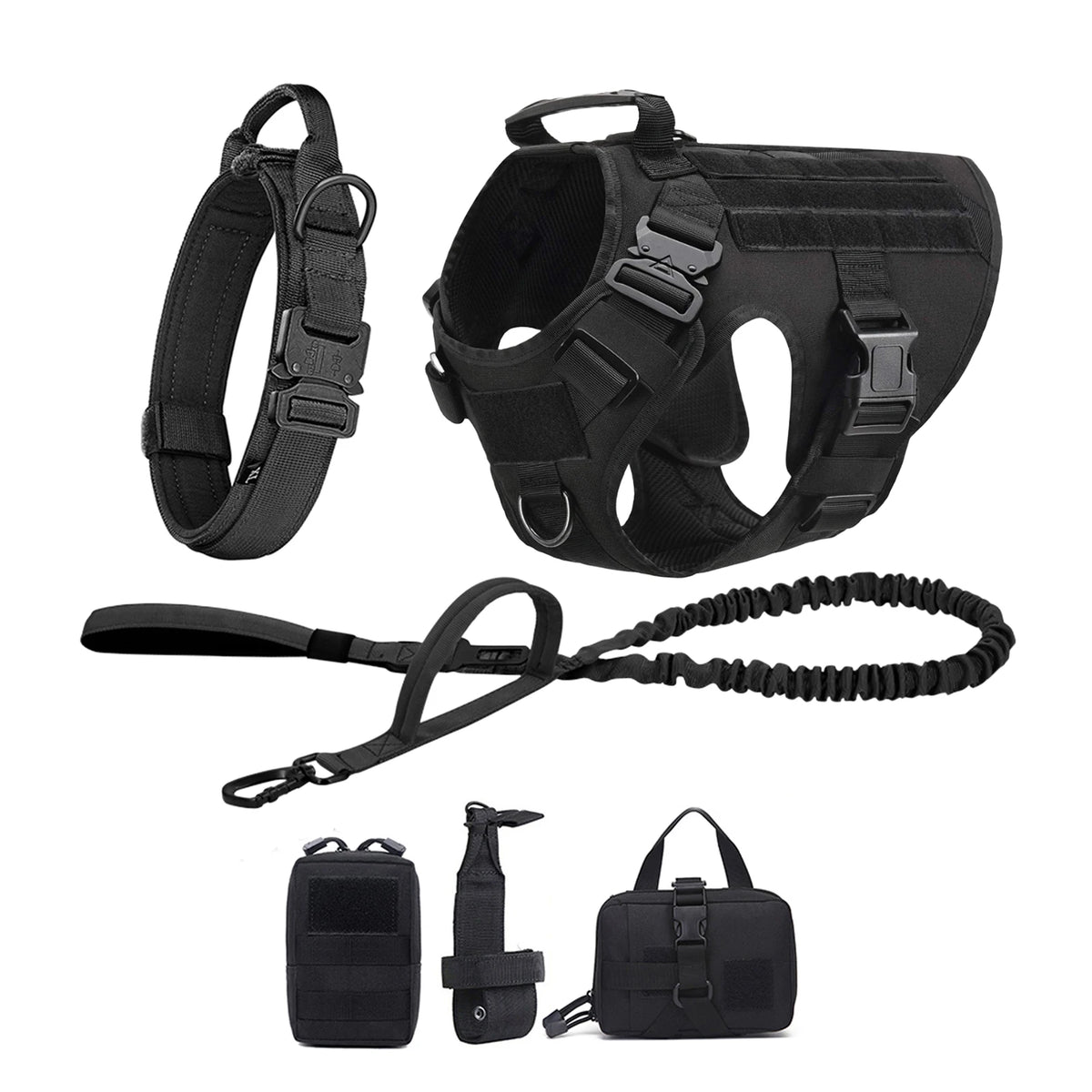 Tactical Nylon Molle Dog Harness Vest With Padded Quick Release