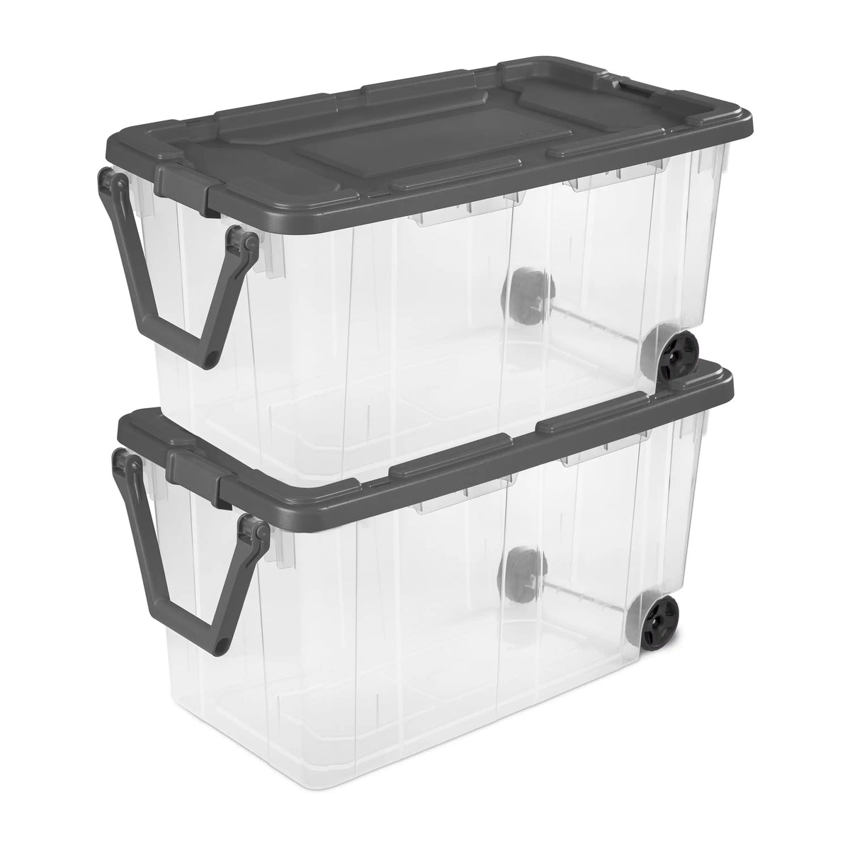 Sterilite Industrial Wheeled Plastic Storage Bin With Handle