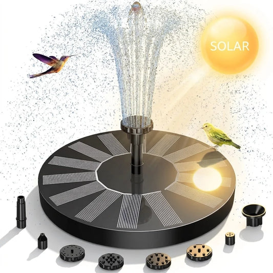 Floating Solar Fountain With 6 Nozzles For Garden Pond Decor