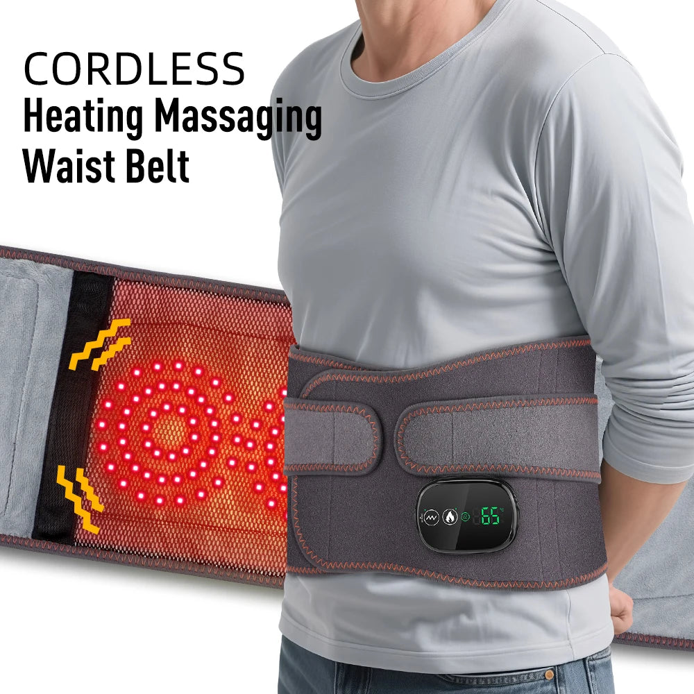 Hailicare Rechargeable Heated Waist Belt With Vibration And Three Heat Settings