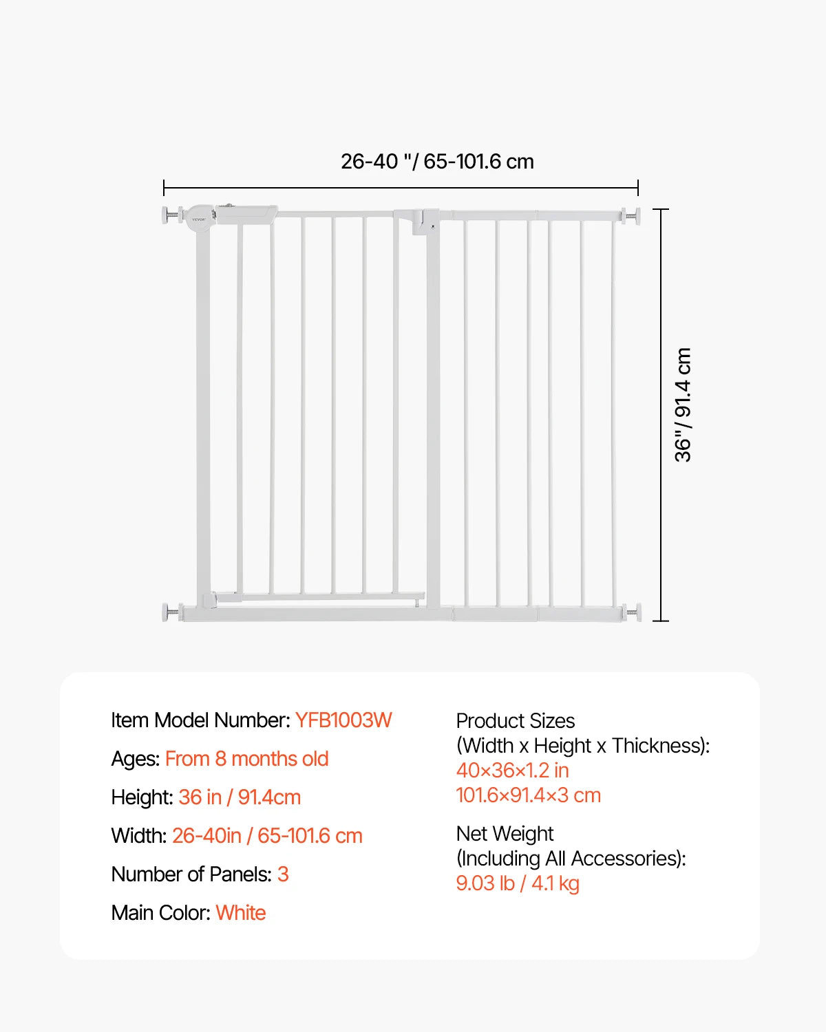 SucceBuy Pressure Mount Walk Through Baby And Pet Safety Gate