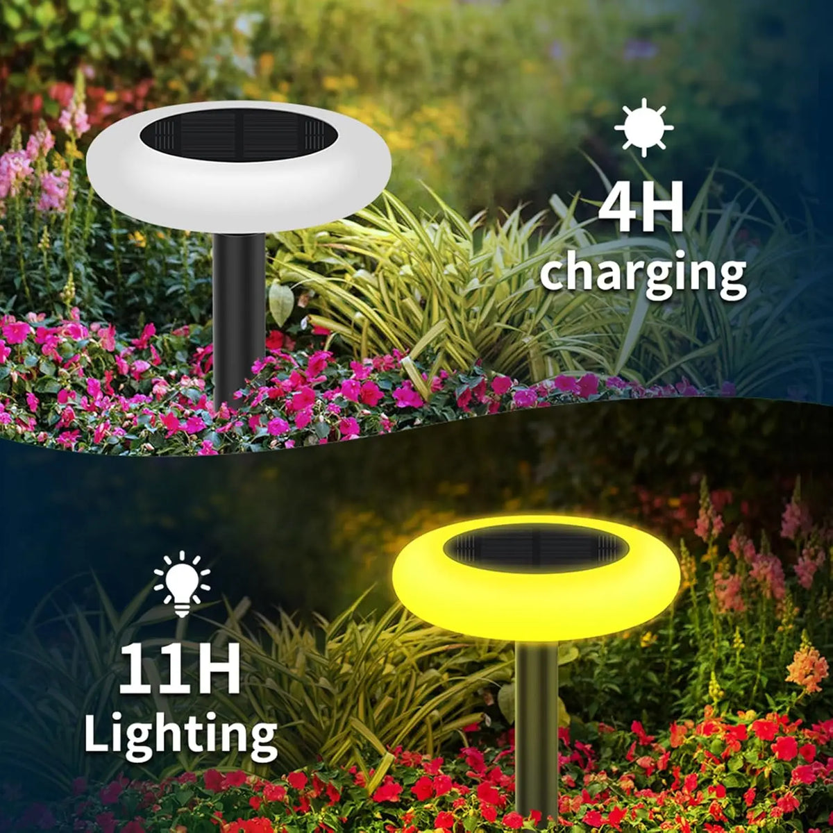 Intelamp Solar LED Pathway Lights for Outdoor Garden Walkways