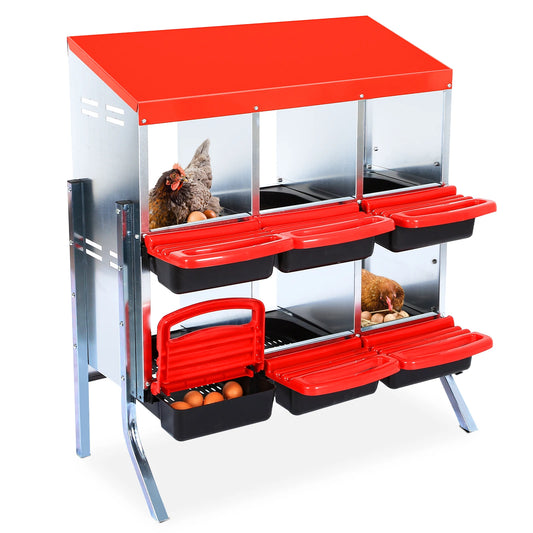 HiMISS Metal Chicken Nesting Box With Roll Out Egg Collection
