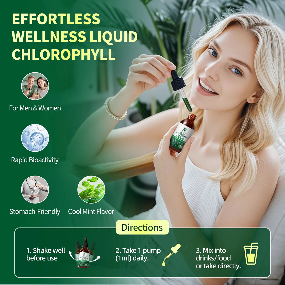 Lukaree Chlorophyll Liquid Drops Supports Natural Cleansing And Immunity