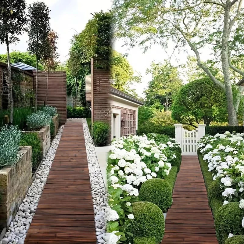Portable Roll Up Wooden Garden Pathway For Outdoor Walkways