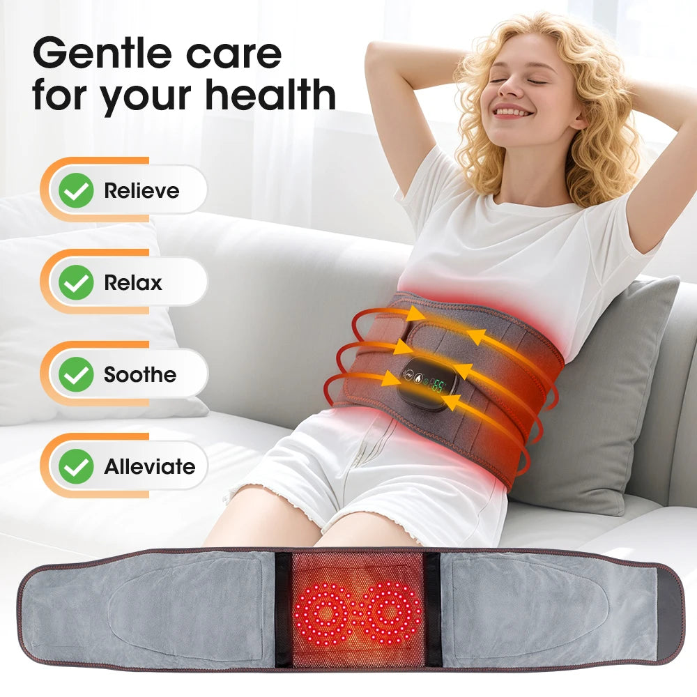 Hailicare Rechargeable Heated Waist Belt With Vibration And Three Heat Settings