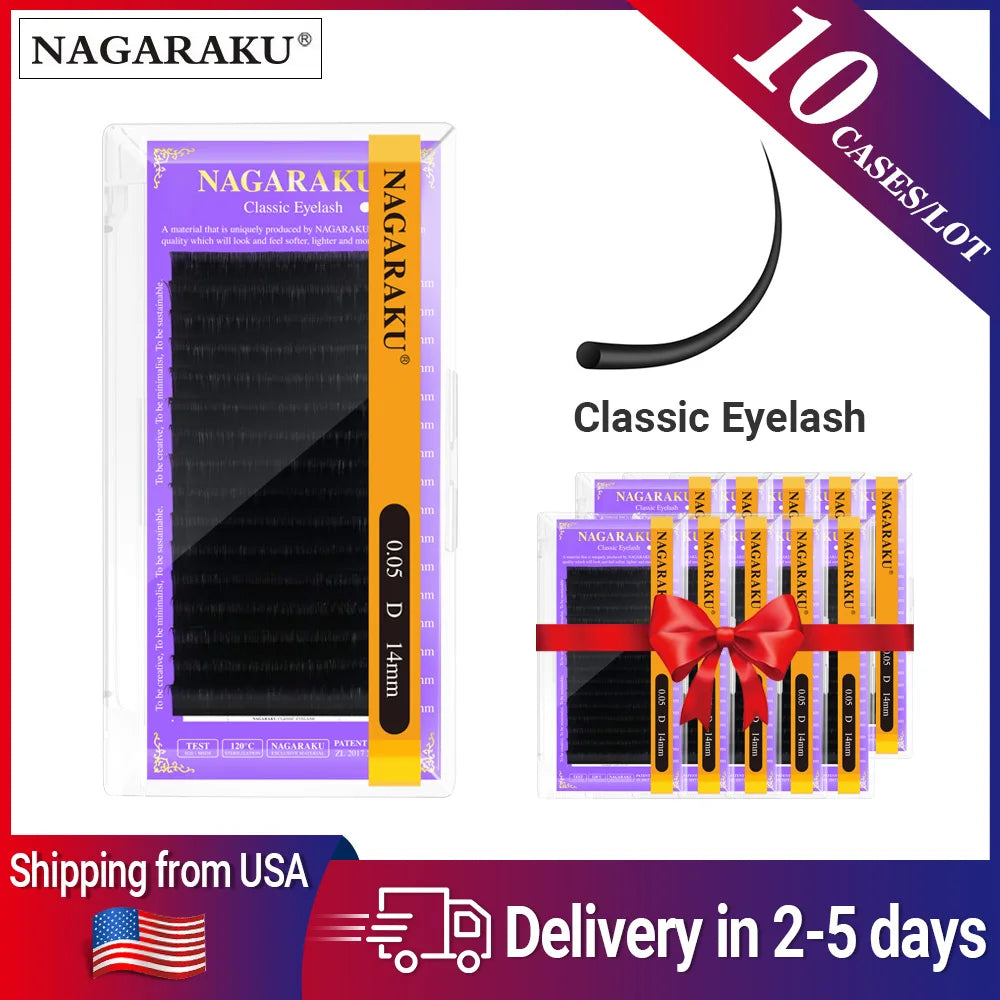 Nagaraku Individual Eyelash Extensions Synthetic Hair Natural Style