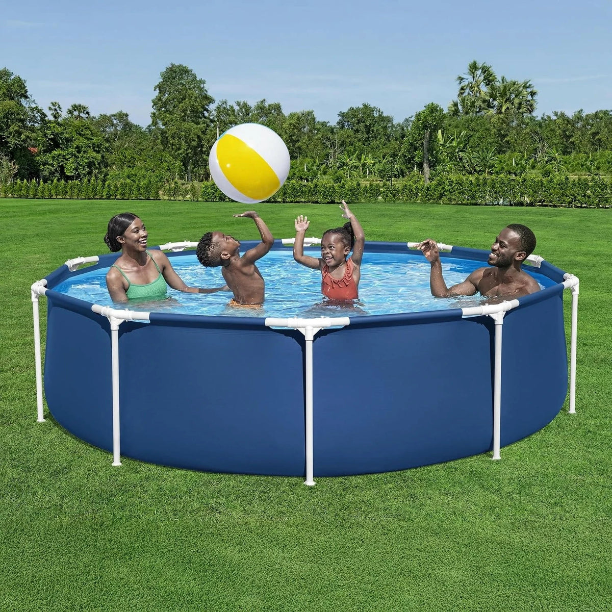 Round Frame Above Ground Pool Set With 330 Gph Filter Pump