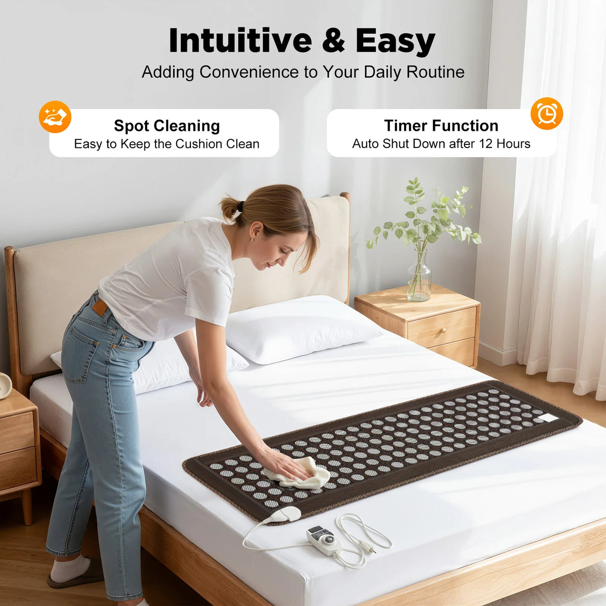 Bymaocar Natural Jade Heating Cushion With Overheat Protection