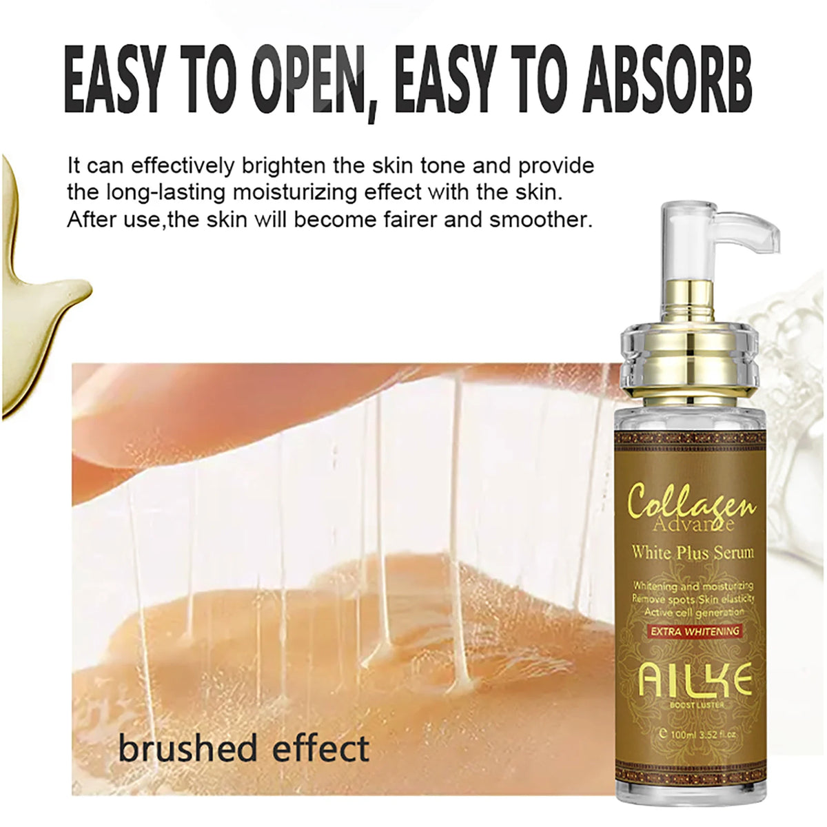 AILKE Skin Whitening Face And Body Serum With Organic Collagen