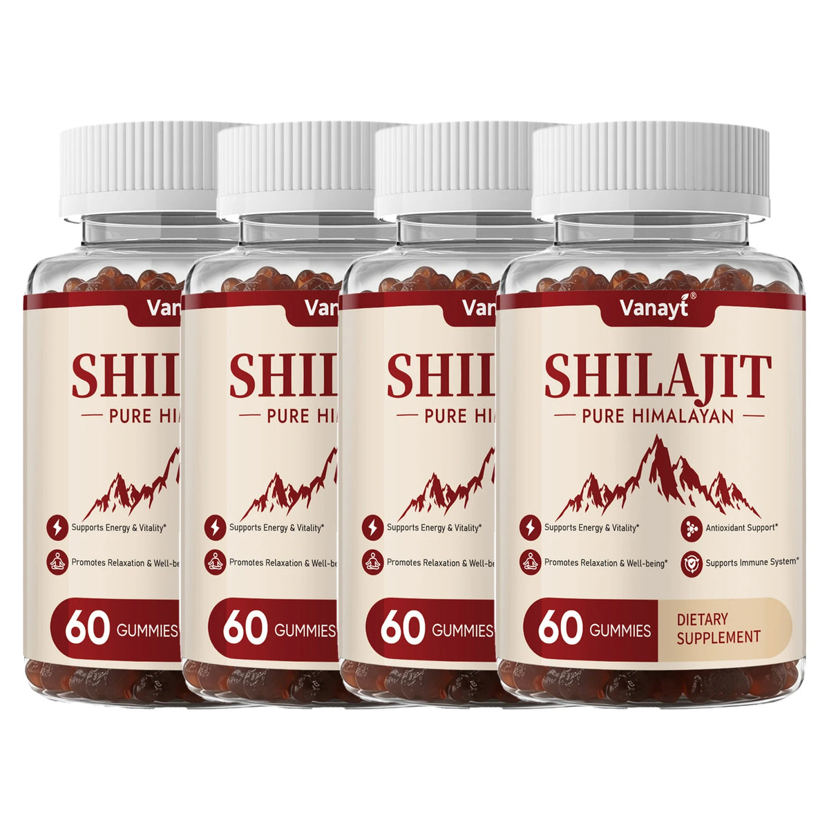 Vanayt Pure Himalayan Shilajit Gummies With Ashwagandha Ginger Supplement