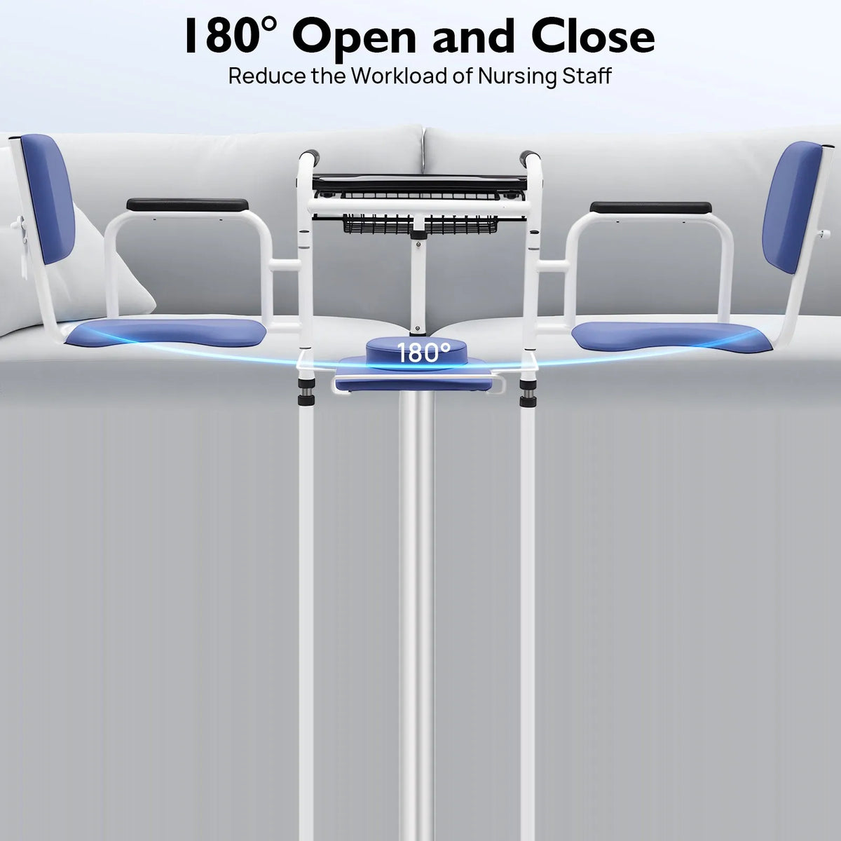 Hydraulic Patient Lift Transfer Chair With Height Adjustable Split Seat