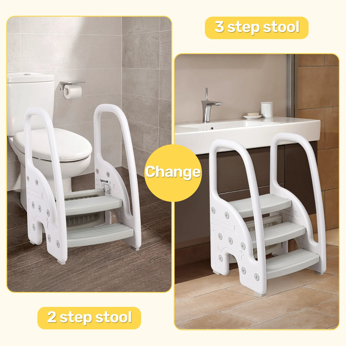 toddler step stool with secure handles