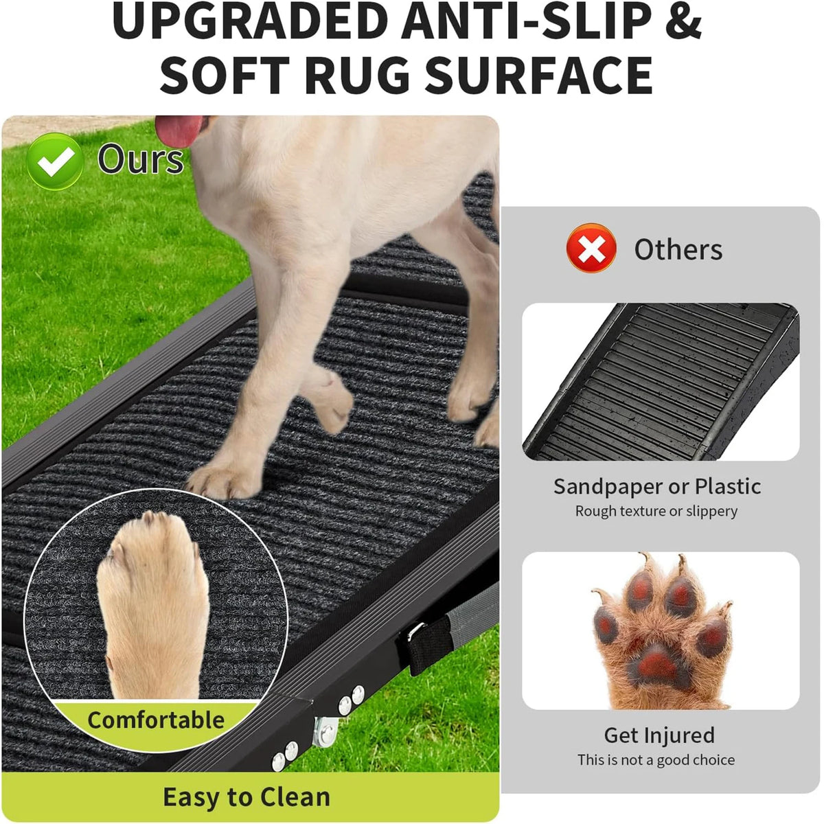 HiMiss Portable Folding Pet Ramp For Cars With Grip