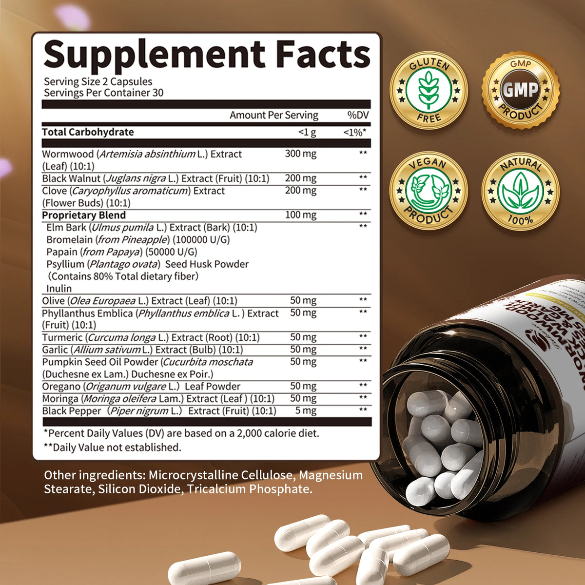 Beworths Black Walnut Wormwood Capsules For Gut Cleanse And Digestive Health