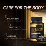 Ahete Shilajit Capsules With Indian Ginseng Rhodiola And Cordyceps