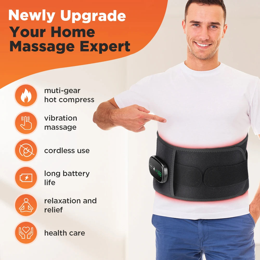 Hailicare Heating Vibration Massager Belt Lumbar Support Brace