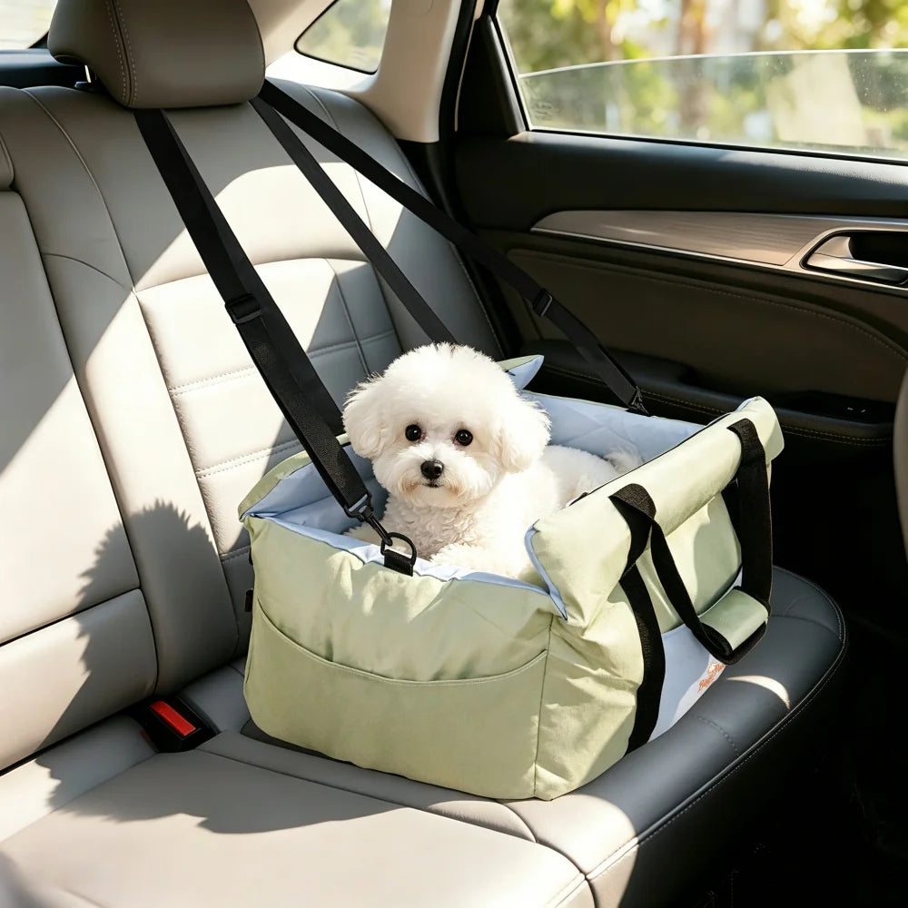 Borwart Portable Dog Car Booster Seat With Safety Strap