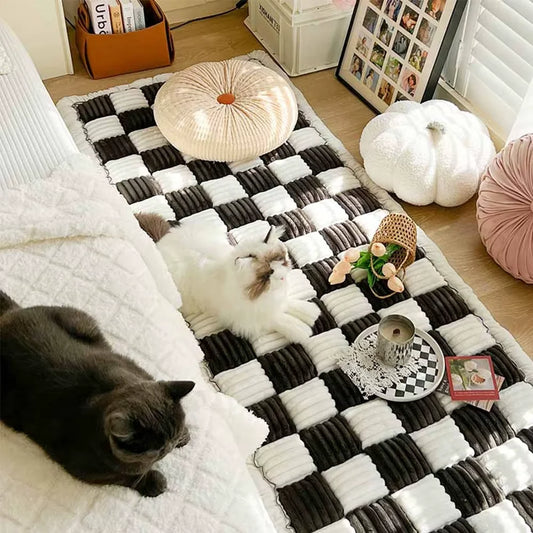 CWV Warm Anti Slip Coral Fleece Pet Bed Mat Protector