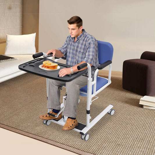 Hydraulic Patient Lift Transfer Chair With Height Adjustable Split Seat