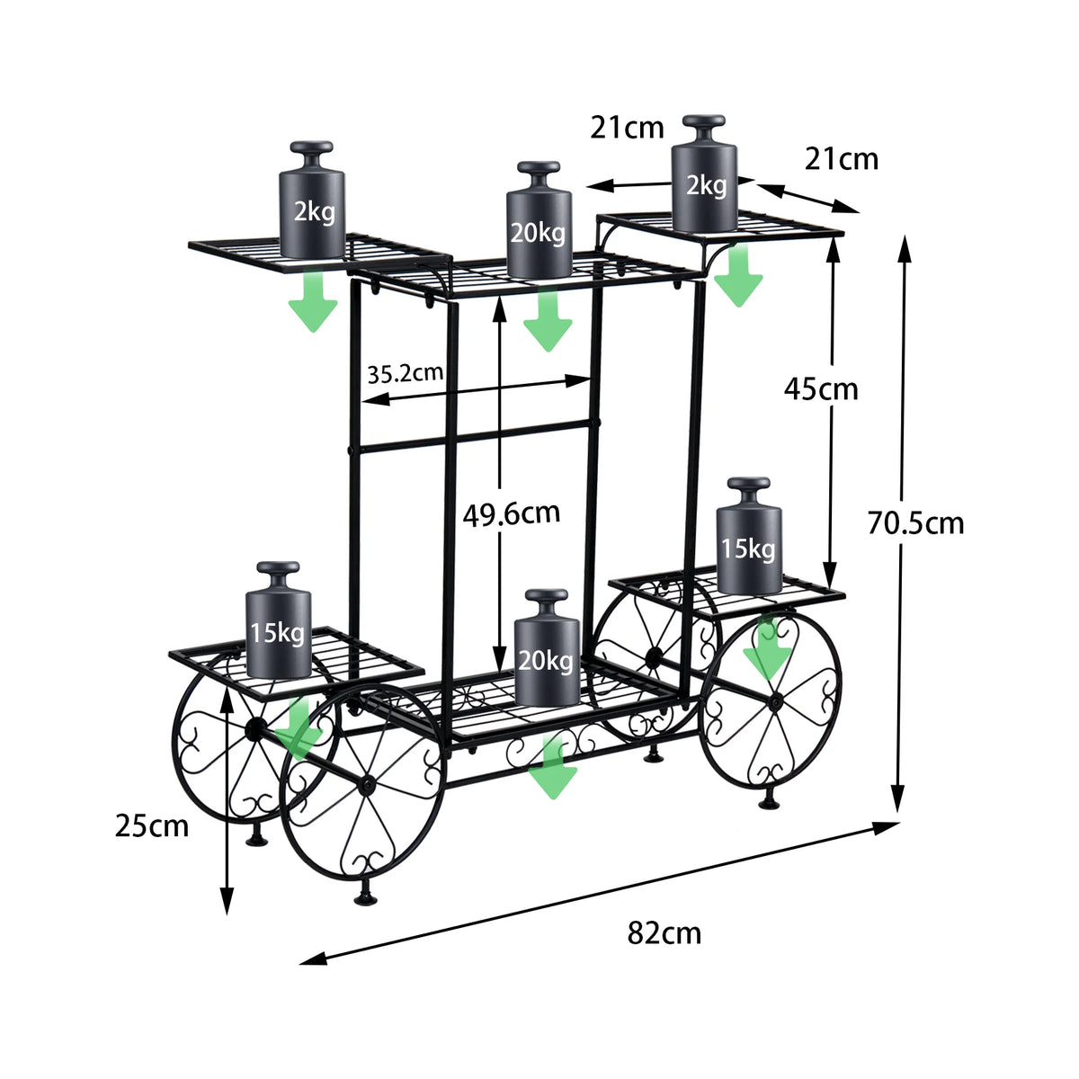 Six Tier Metal Plant Stand For Indoor Outdoor Flowers
