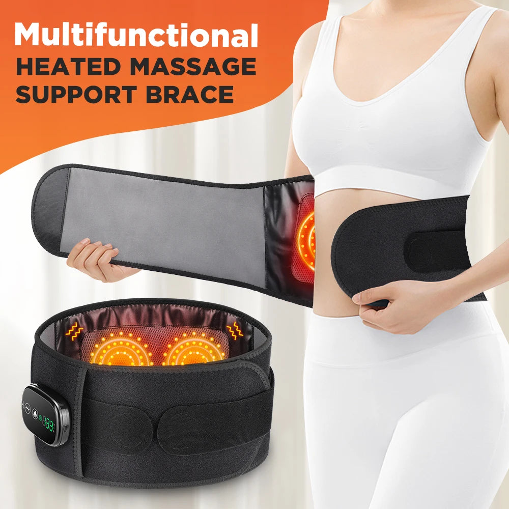 Hailicare Rechargeable Heated Waist Massager Red Light Muscle Relief Belt