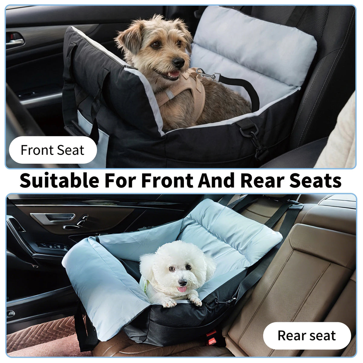 Borwart Portable Dog Car Booster Seat With Safety Strap