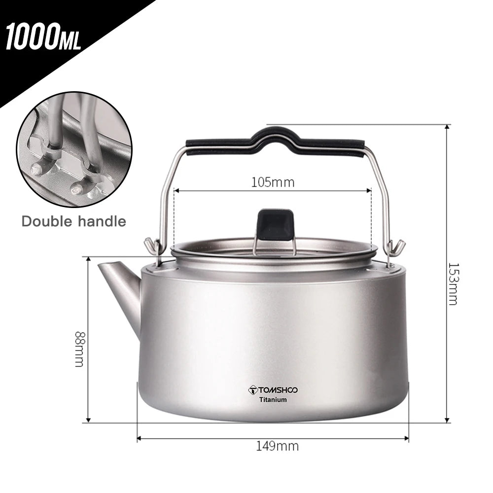 Tomshoo Portable Ultralight Titanium Camping Coffee Kettle