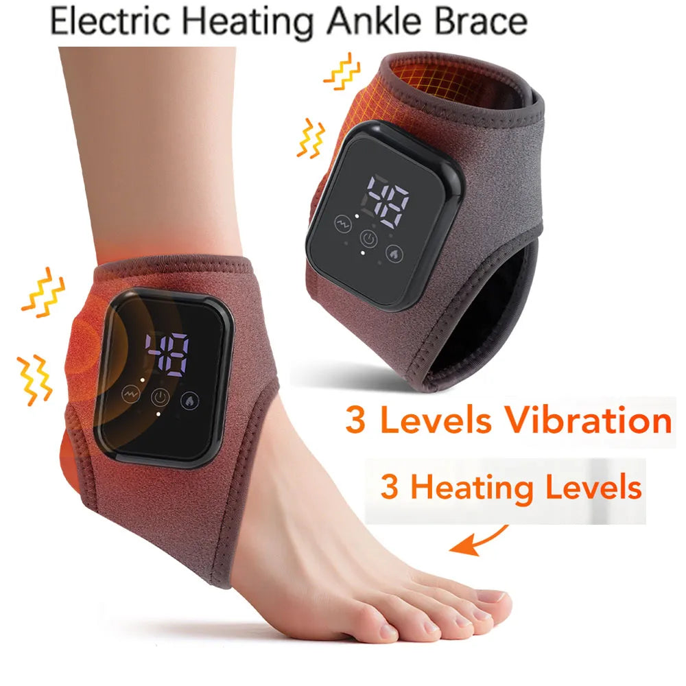 Hailicare Rechargeable Heated Ankle Brace With Vibration Massage