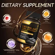 Ahete Shilajit Capsules With Indian Ginseng Rhodiola And Cordyceps