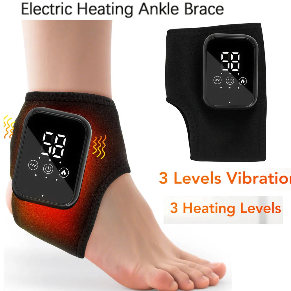 Hailicare Rechargeable Heated Ankle Brace With Vibration Massage