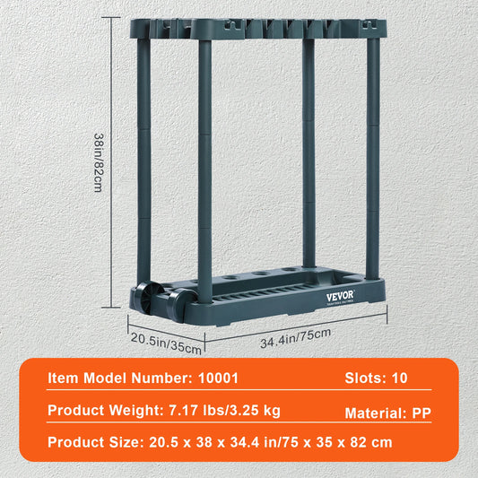 SucceBuy 10 Slot Garden Tool Organizer Storage Rack Stand