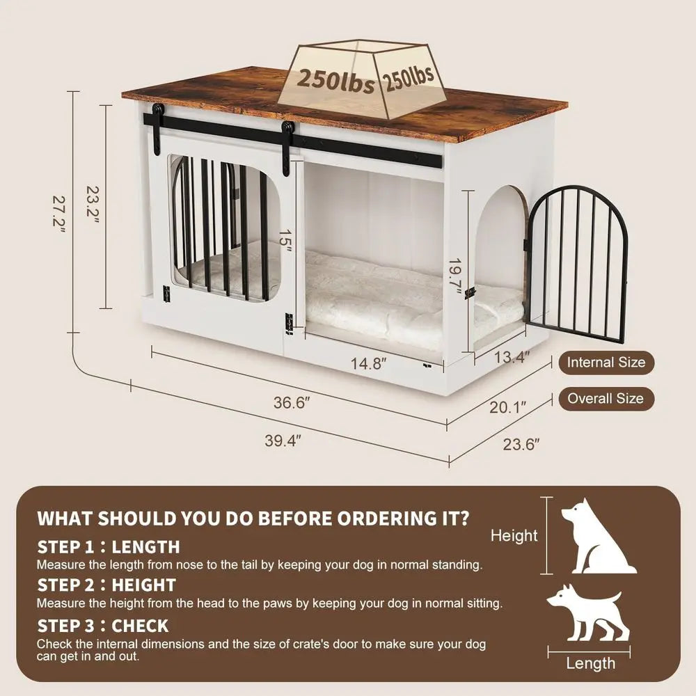 Decorative Wooden Dog Kennel Furniture With Cushion For Pets