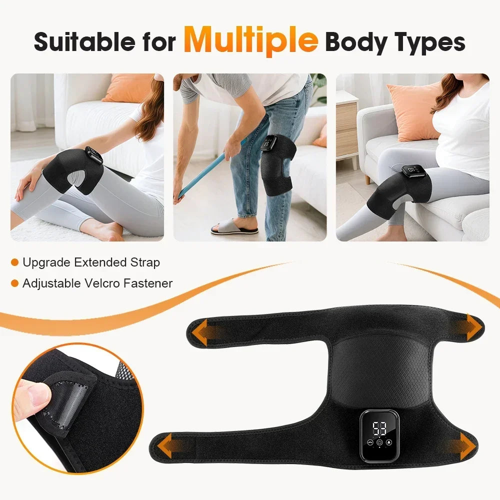 Hailicare Electric Knee Heating Massager Brace With Triple Heat Settings