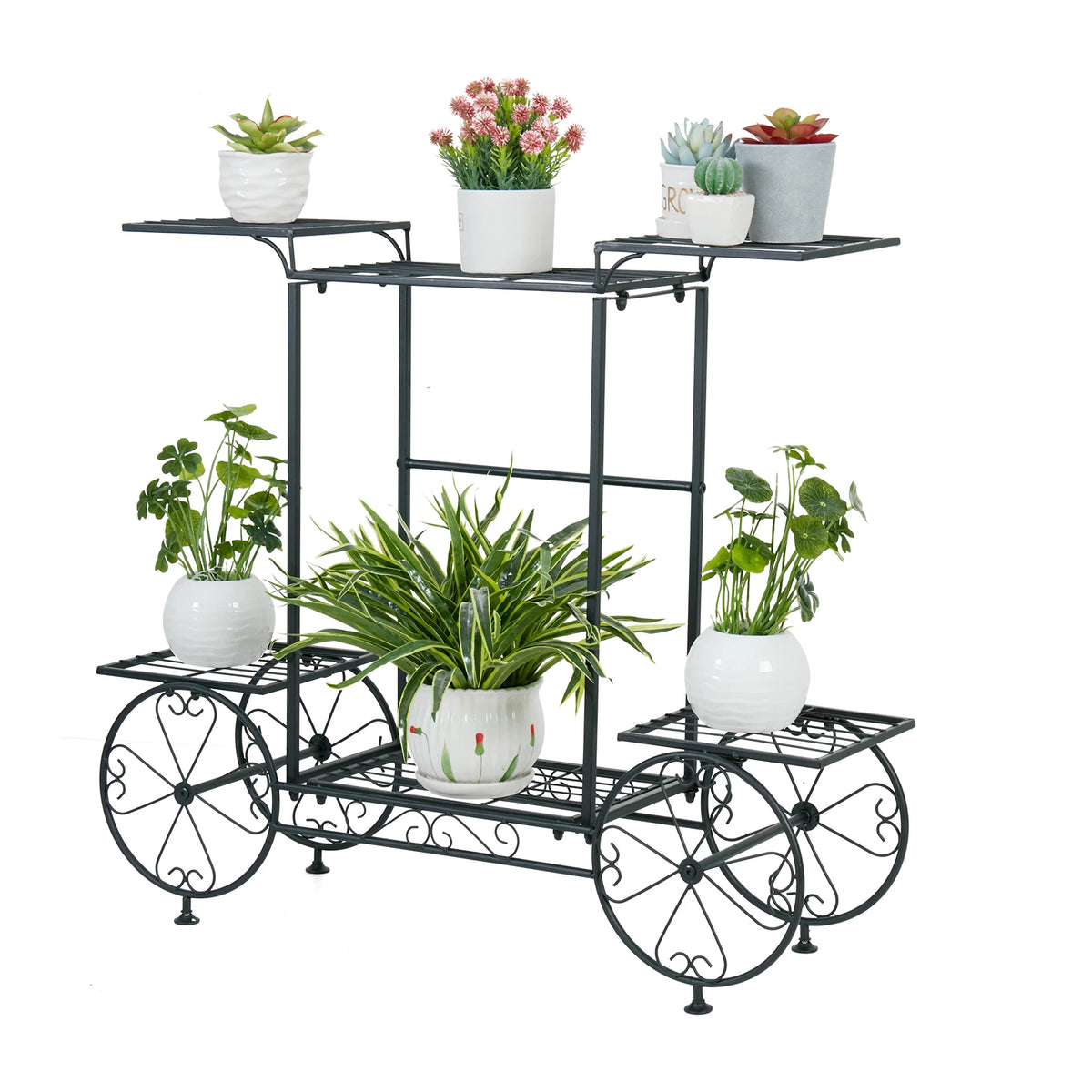 Six Tier Metal Plant Stand For Indoor Outdoor Flowers