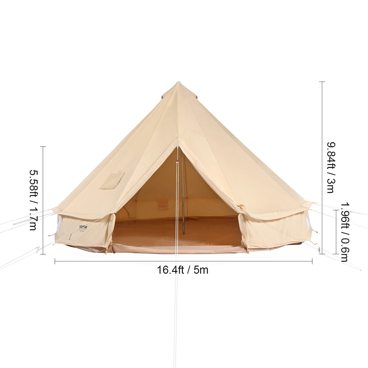 SucceBuy Four Seasons Canvas Bell Yurt Tent For Camping