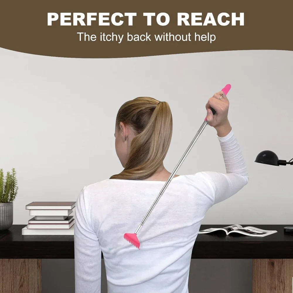 Yimicoo Telescopic Stainless Steel Back Scratcher With Rubber Handle
