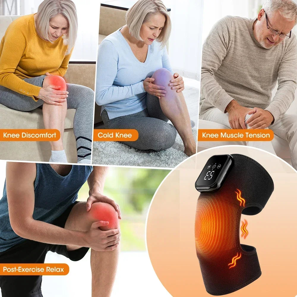Hailicare Electric Knee Heating Massager Brace With Triple Heat Settings