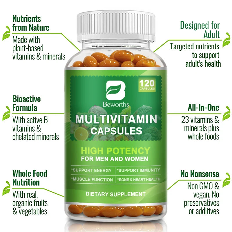 Beworths Multivitamin Capsules With Vitamins And Minerals For Immune Support