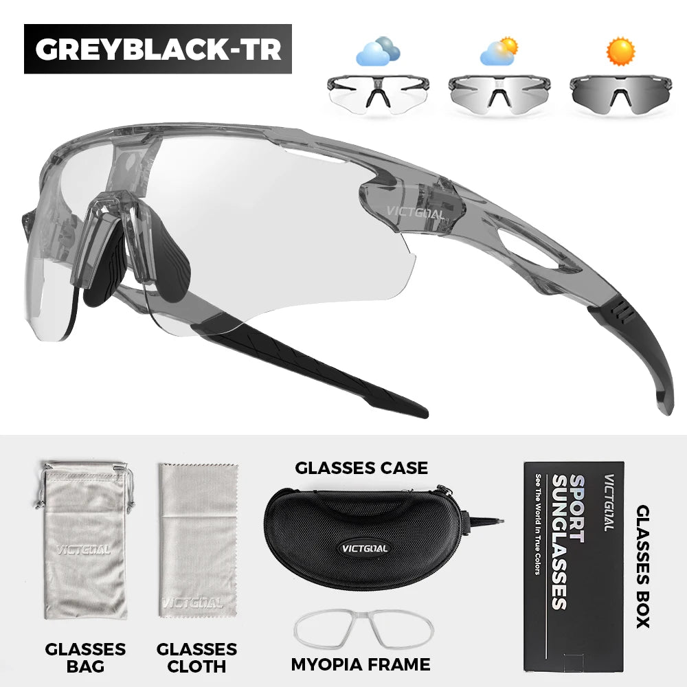 Victgoal Photochromic Cycling Sunglasses UV400 TR-90 Sports Protection Eyewear
