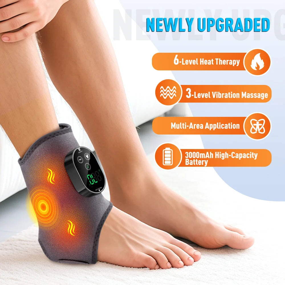 Hailicare Electric Foot And Ankle Massager Heating Vibration Support