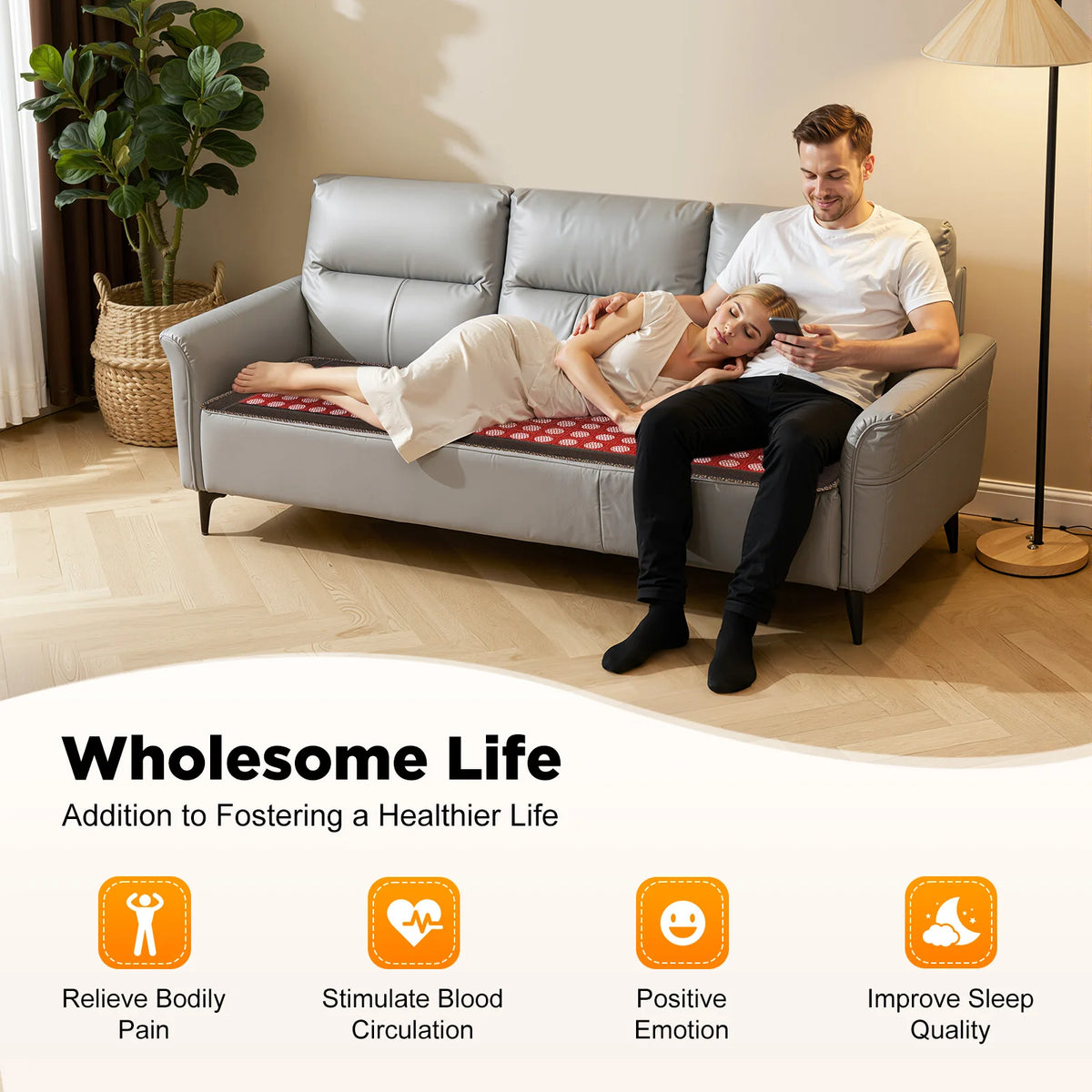 Bymaocar Natural Jade Heating Cushion With Overheat Protection