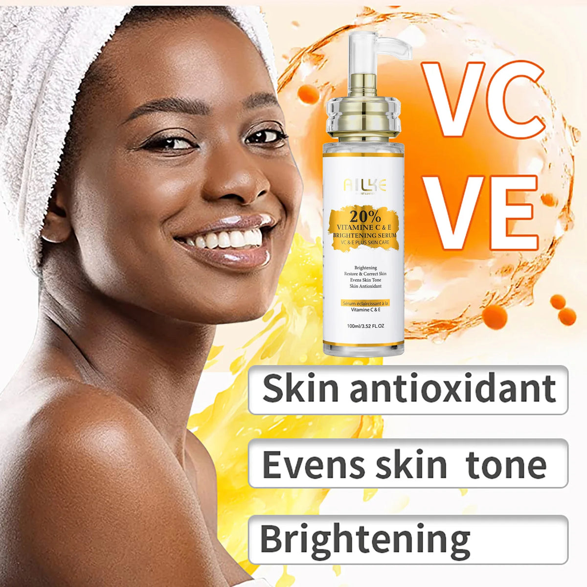 Ailke Vitamin C E Brightening Face Serum For Radiant Skin