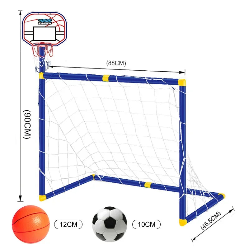 Kmoist Portable Basketball And Football Goal Set For Kids