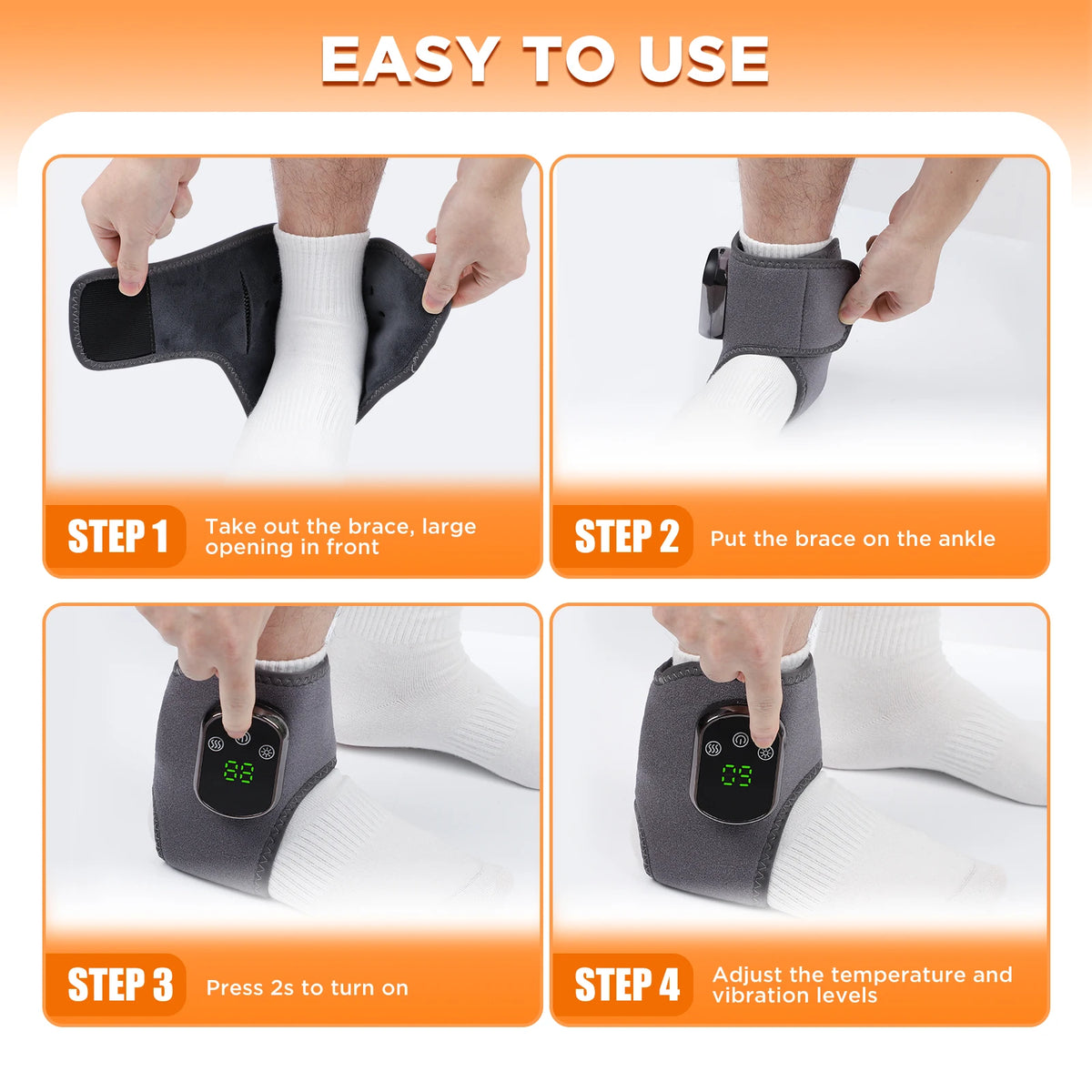 Hailicare Wireless Heating Ankle Brace For Foot Pain And Massage