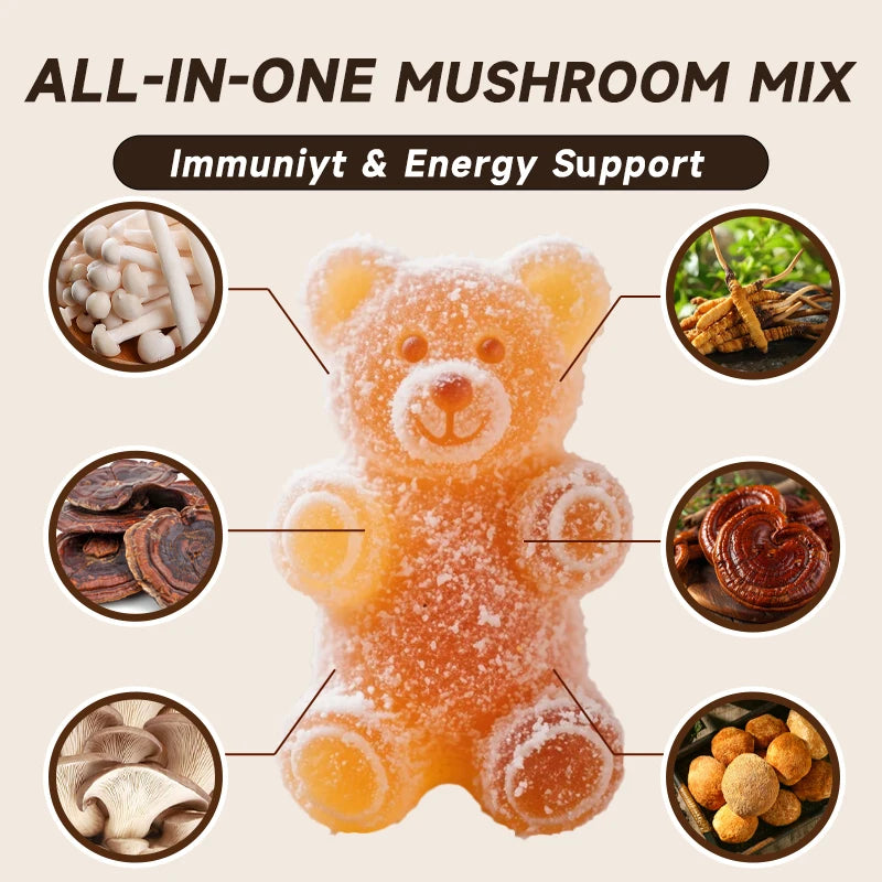 Ahete Seven Mushroom Gummies With Turkey Tail Reishi And Ashwagandha