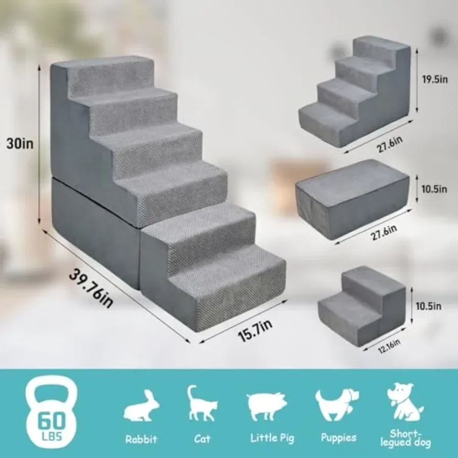 Durable Dog Stairs For Small Pets And Elevated Beds