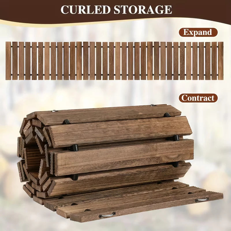 Portable Roll Up Wooden Garden Pathway For Outdoor Walkways