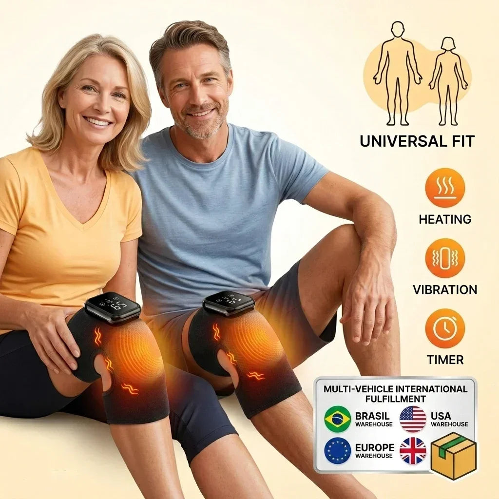 Hailicare Electric Knee Heating Massager Brace With Triple Heat Settings